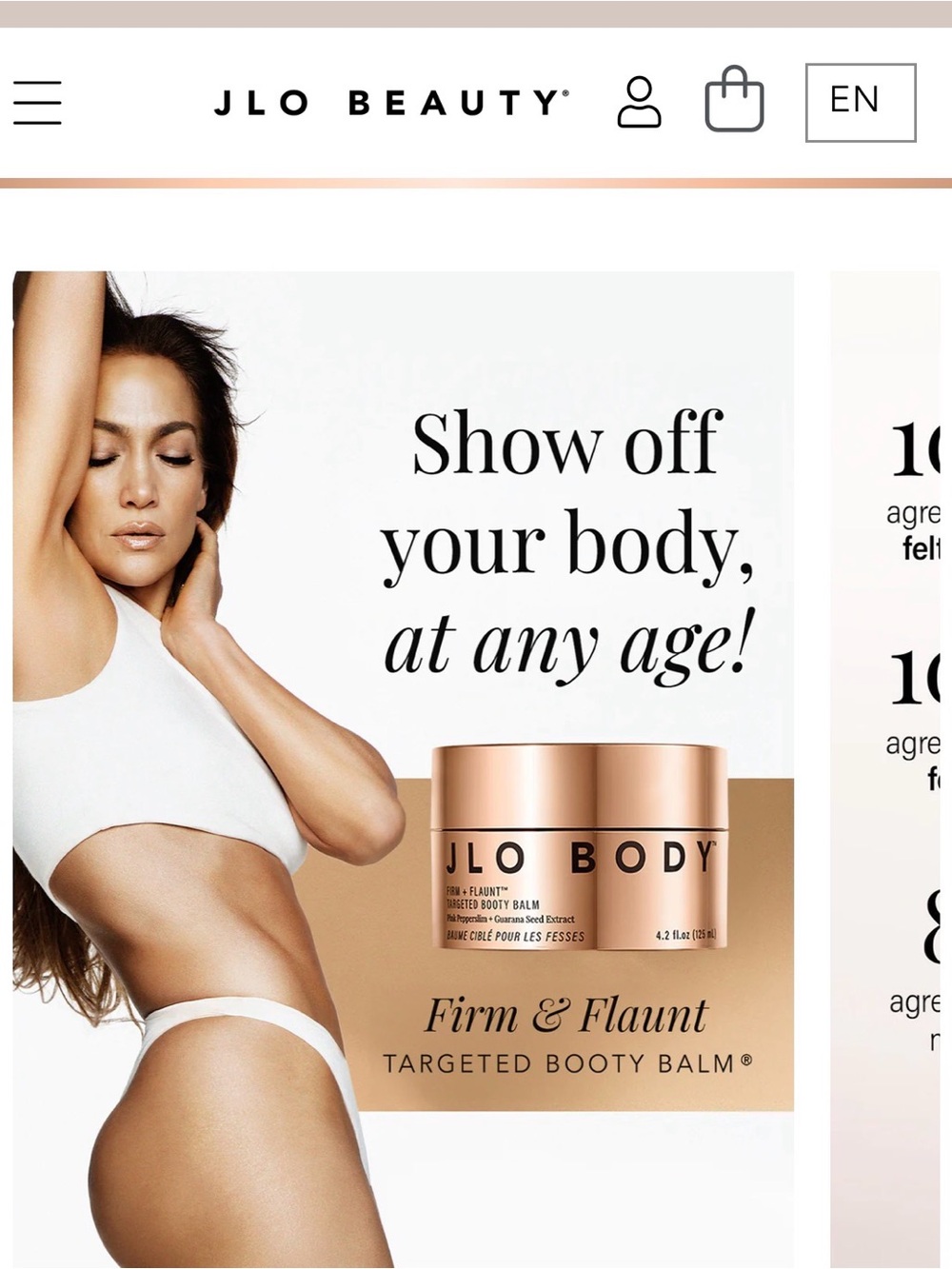JLo Body Firm + Flaunt Targeted Booty Champagne Rose Jar - Picture 4 of 4